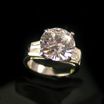 A-06806 - 9.35ct Created Diamond White Gold ep Solitaire Ring