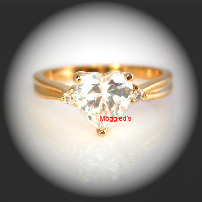 LR-1b - 6mm Heart Created Diamond Solitaire Ring