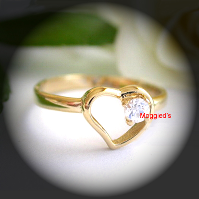 LR-7- Ladies Created Diamond Open Heart Ring