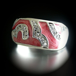 A-20813 Summer Enamel Collection Salmon Pink Ring