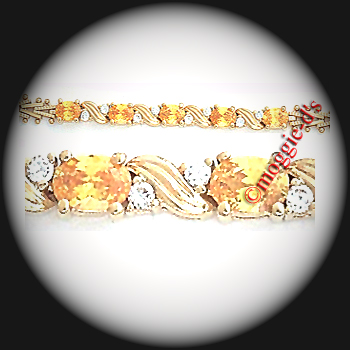 BSA-11 November Golden Topaz Birthstone Bracelet
