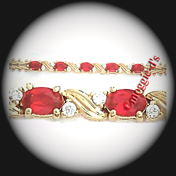 BSA-7 July Ruby Birthstone Bracelet