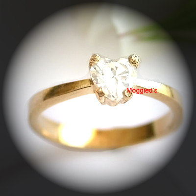 LR-1a- 5mm Heart Cut Created Diamond Solitaire Ring