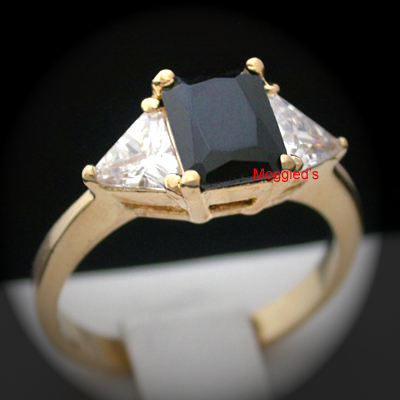 LR-20b - Black & White Created Diamond Ring