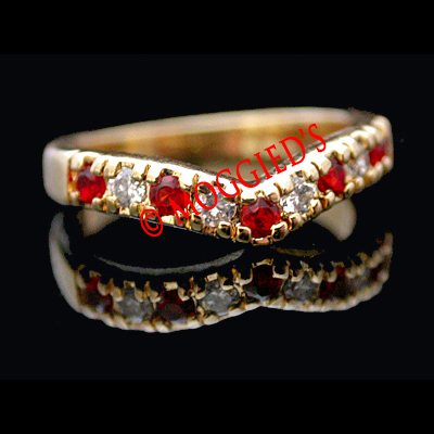 LR-8d- Ladies Created Ruby & Diamond Anniversary Ring