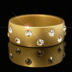 A-45206 - Ladies Crystal & Brushed Gold EP Ring