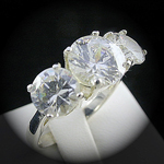 A-SJ011 - 6.32ctw Solid Silver & Platinum Vermeil Eternity Ring