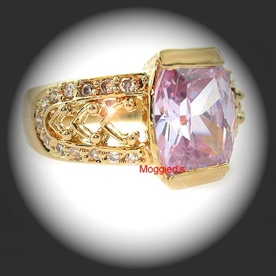 LR-128 - Created Amethyst & Diamond Ring