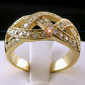 LR-162 - Celtic Knot Created Diamond Ring