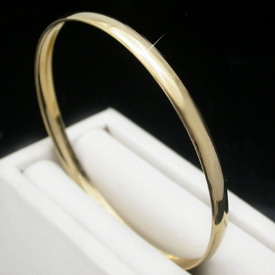 BNB-63 6mm Solid Highly Polished 14k Yellow Gold Bangle