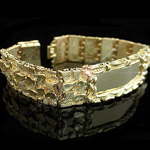ID-1 12mm NUGGET Link ID Gold Layered Bracelet