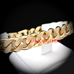 MNB-9 12mm Jumbo Curb Link Gold layered Bracelet