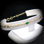 B-103a - Green & Clear Crystal Link bracelet