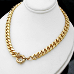 N-33d 7mm Curb Link Necklace with Bolt Ring Clasp