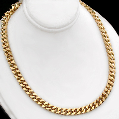 N-33a 5mm Square Curb Link 14k Gold GL Necklace