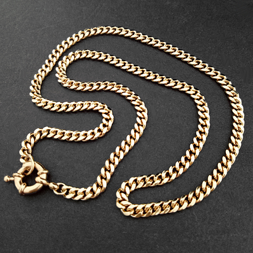 BOLT RING CLASP 4mm Round CURB Chain Ring Link 22" Gold GL NecklaceLIFE GUAR