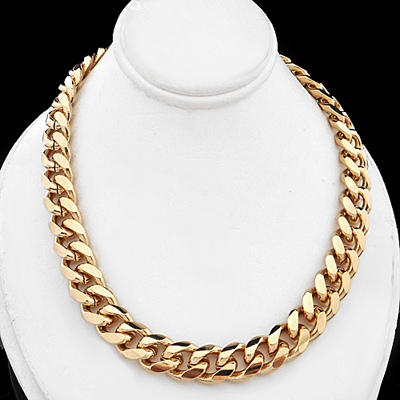 N-34b 9mm Rounded Curb Link Necklace