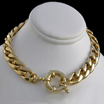 N-36c - 8mm Rounded Curb Link Necklace with Bolt Ring Clasp