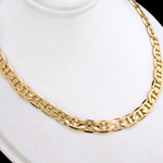 N-48p - 5mm Textured Mariner Link Gold Layered Necklace