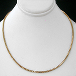 N-53a 1mm Square Box Link 14k Gold GL Necklace