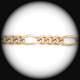 N-8d - 4mm Diamond Cut Figaro Link Necklace