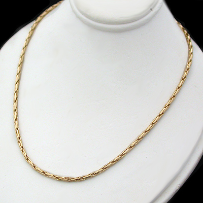 N-96a 1.5mm Round Wheat Link Necklace