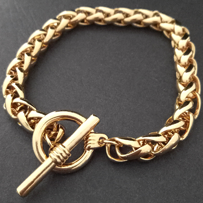 B-97c 7mm Round Wheat Link bracelet with FOB Clasp