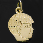 BA-8 BOYS HEAD 14k Gold Layered Charm Pendant