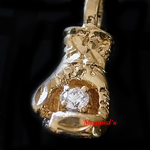 CZP-522 - 3D Boxing Glove Created Diamond Pendant