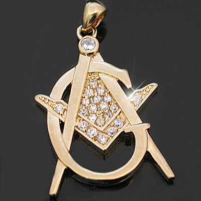 CZP-629 Mens Created Diamond Masonic Pendant