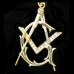 CZP-633 Mens Created Diamond Masonic Pendant