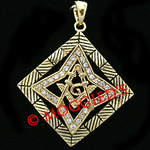CZP-635 - Mens 3D Created Diamond Masonic Pendant