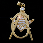 CZP-629 Mens Created Diamond Masonic Pendant