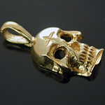 G-143- 2D SKELETON MASK 14K Gold Layered Charm Pendant