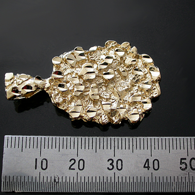 LG-32- Large 14k Gold Layered NUGGET Charm Pendant