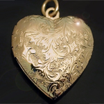 LKT-12 - Heart Shaped 14k Gold Layered Engraved Opening Locket