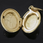 LKT-16 - Petite Oval Engraved Opening Gold Layered Locket