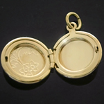 LKT-18 - Petite Round Engraved Opening Gold Layered Locket