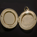 LKT-20 - Large Oval 14k Gold Layered Engraved Opening Locket