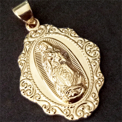 R-193- Our Lady of Guadalupe 14k GOLD GL Charm Pendant