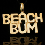 W-150- BEACH BUM Word Charm Pendant