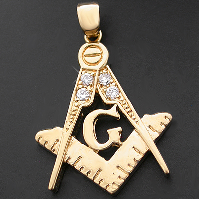 CZP-627 Mens Created Diamond Masonic Pendant
