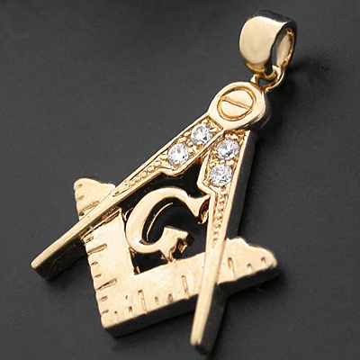 CZP-627 Mens Created Diamond Masonic Pendant