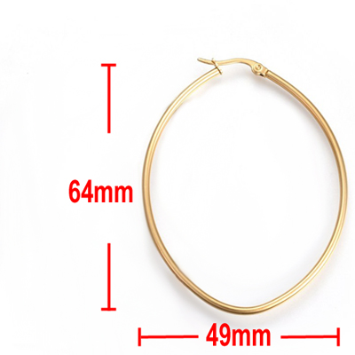 A-052-15b Lge Oval Hoop 14k Gold Layered Earrings