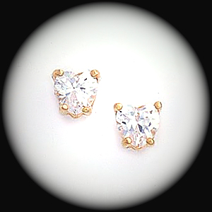 BSE-64- April Diamond Birthstone Heart Stud Earrings