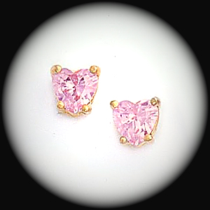 BSE-66- June Alexandrite Birthstone Heart Stud Earrings