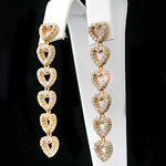 CZE-122 Open Heart Created Diamond Drop Earrings