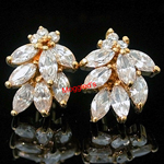 CZE-45 -3.42ct Created Diamond Flower Earrings