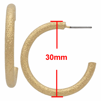 LE-105 30mm Brushed Gold GL Hoop Earrings