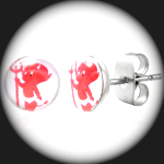 LEB-085 - Mens HORNY LITTLE RED DEVIL Stainless Steel Earring